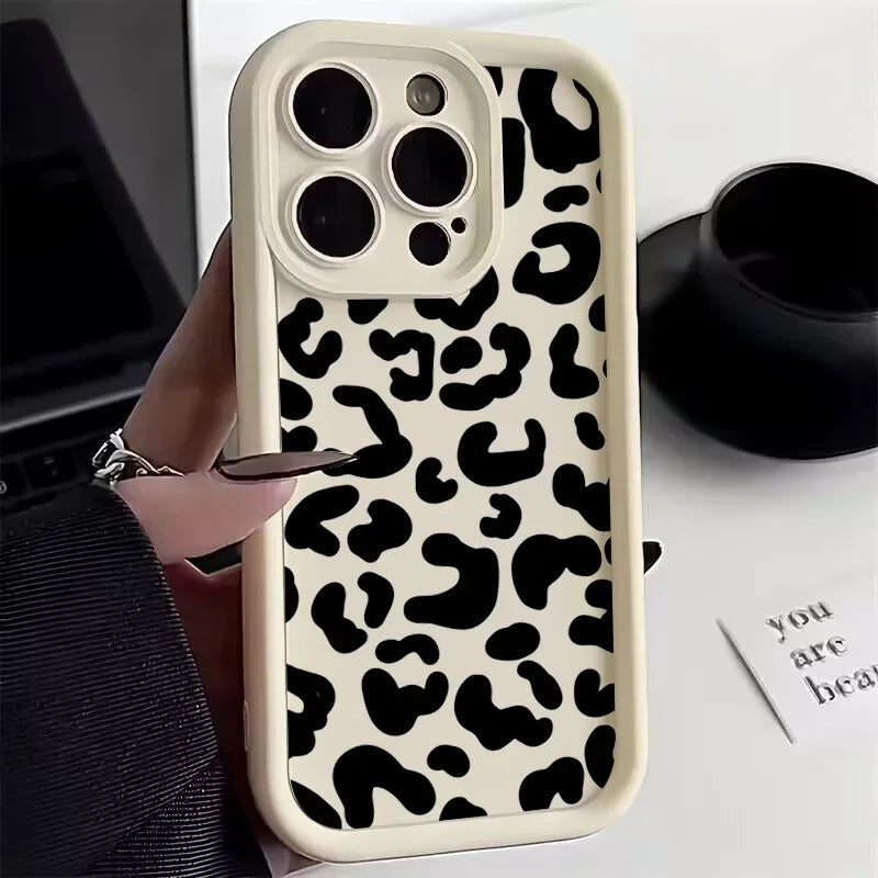 Кейс за iPhone — леопардов принт, силикон