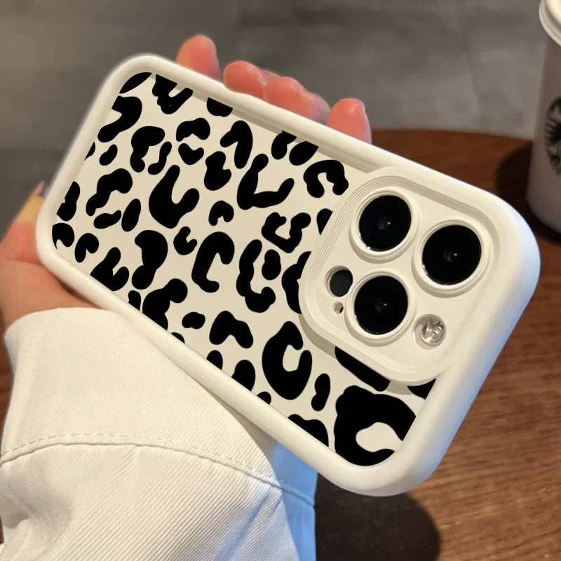 Кейс за iPhone — леопардов принт, силикон