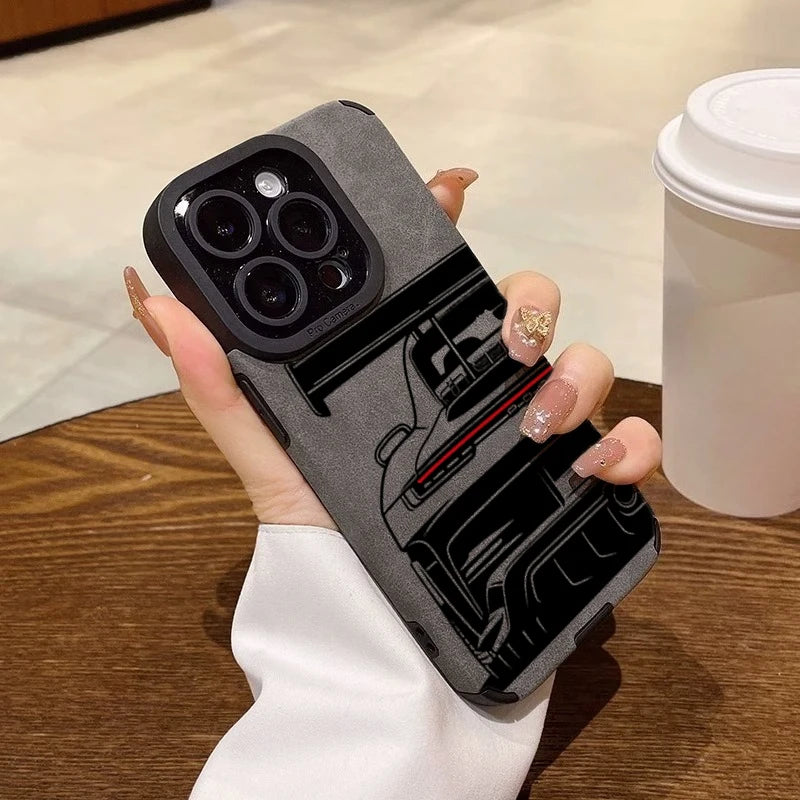 Кейс за iPhone — спортна кола, изкуствена кожа