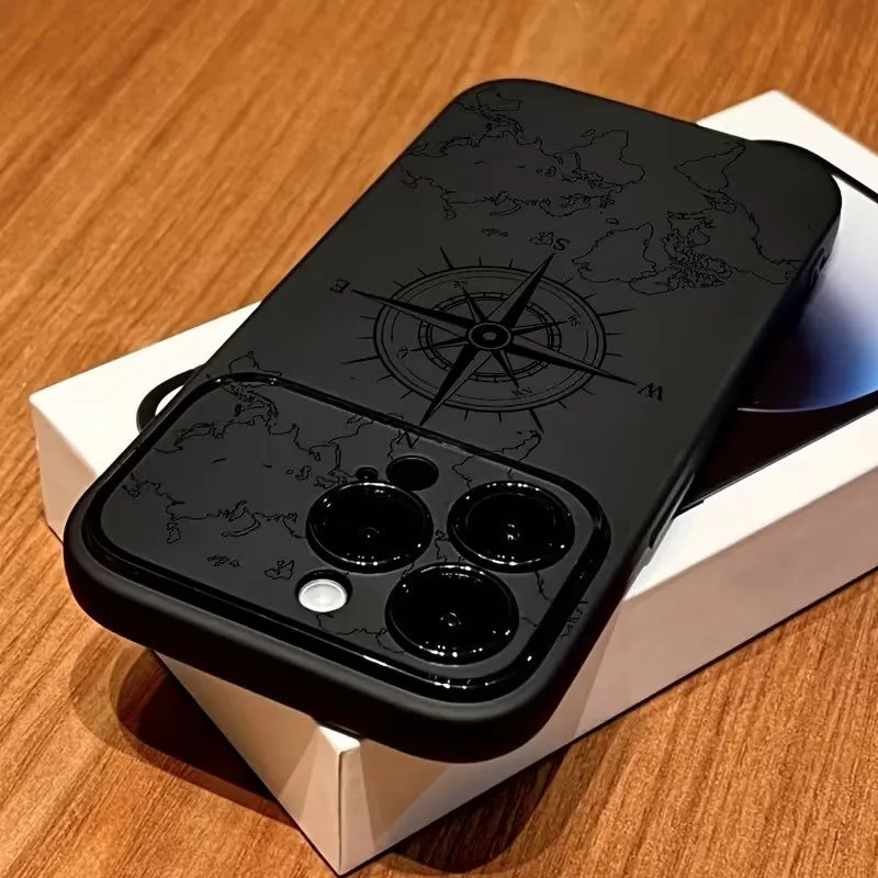 Кейс за iPhone — дизайн компас, силикон