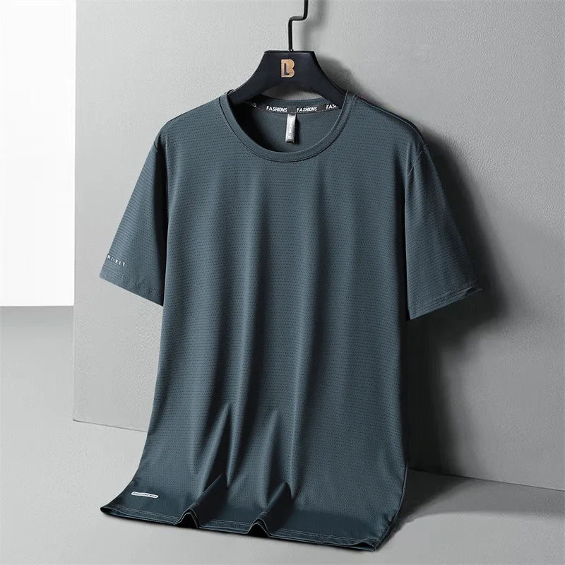 Мъжка тенишка Ice Silk — бързосъхнеща, plus size до 8XL
