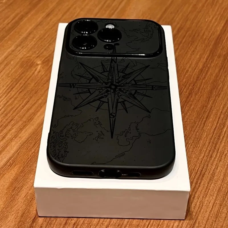 Кейс за iPhone — дизайн компас, силикон