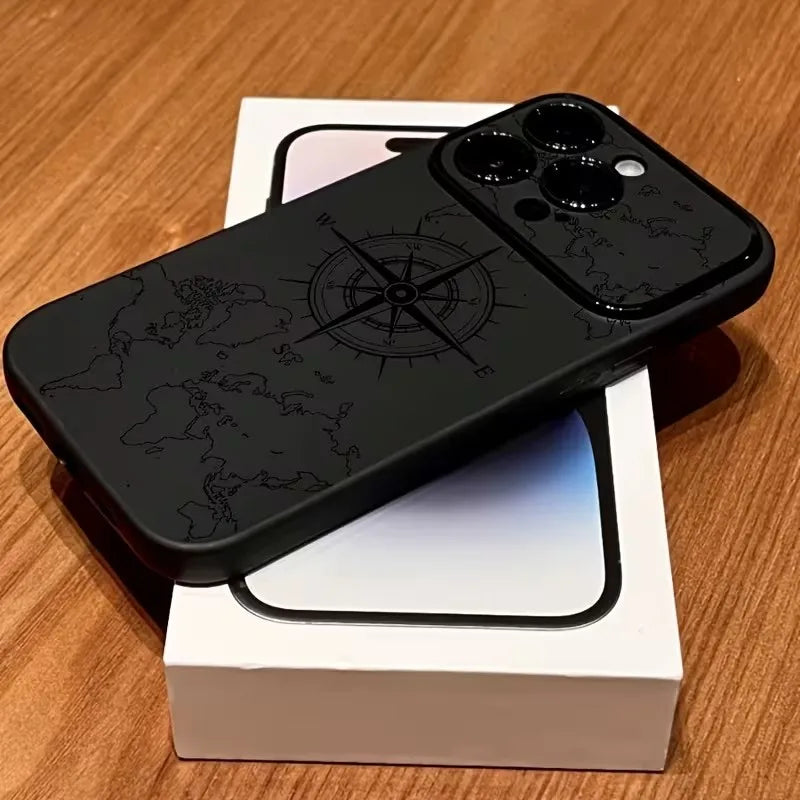 Кейс за iPhone — дизайн компас, силикон