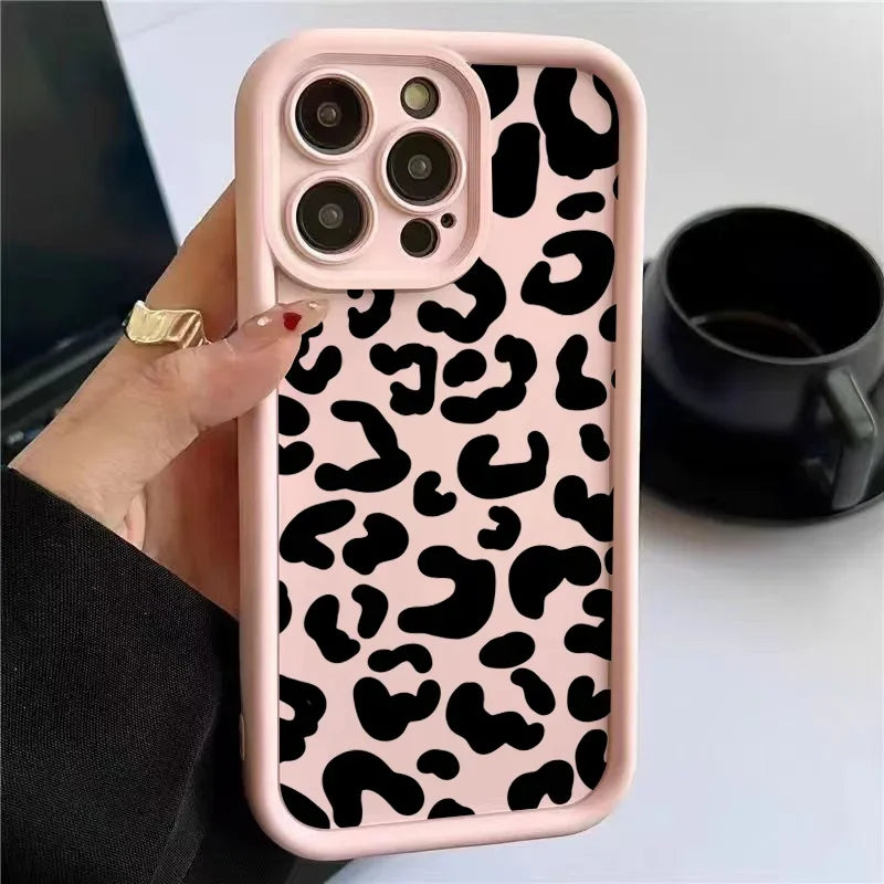 Кейс за iPhone — леопардов принт, силикон